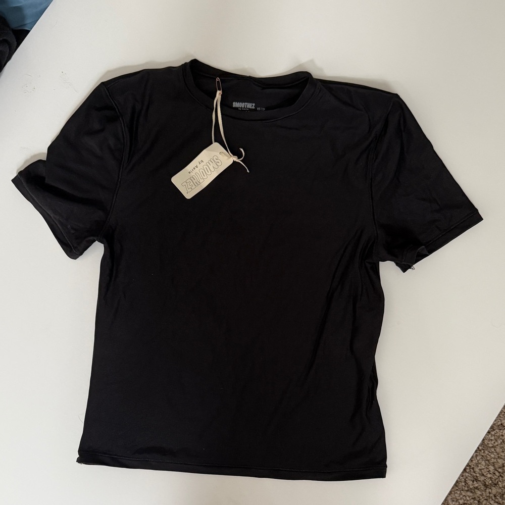 Aerie Smoothez Black Fitted Tee - NTW - Picture 2 of 4